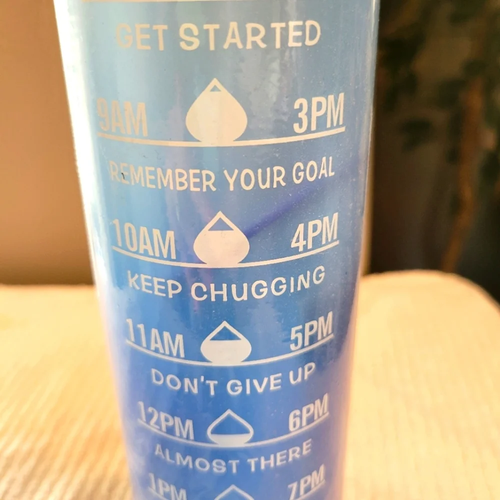 Motivational Waterbottle w/timed markings